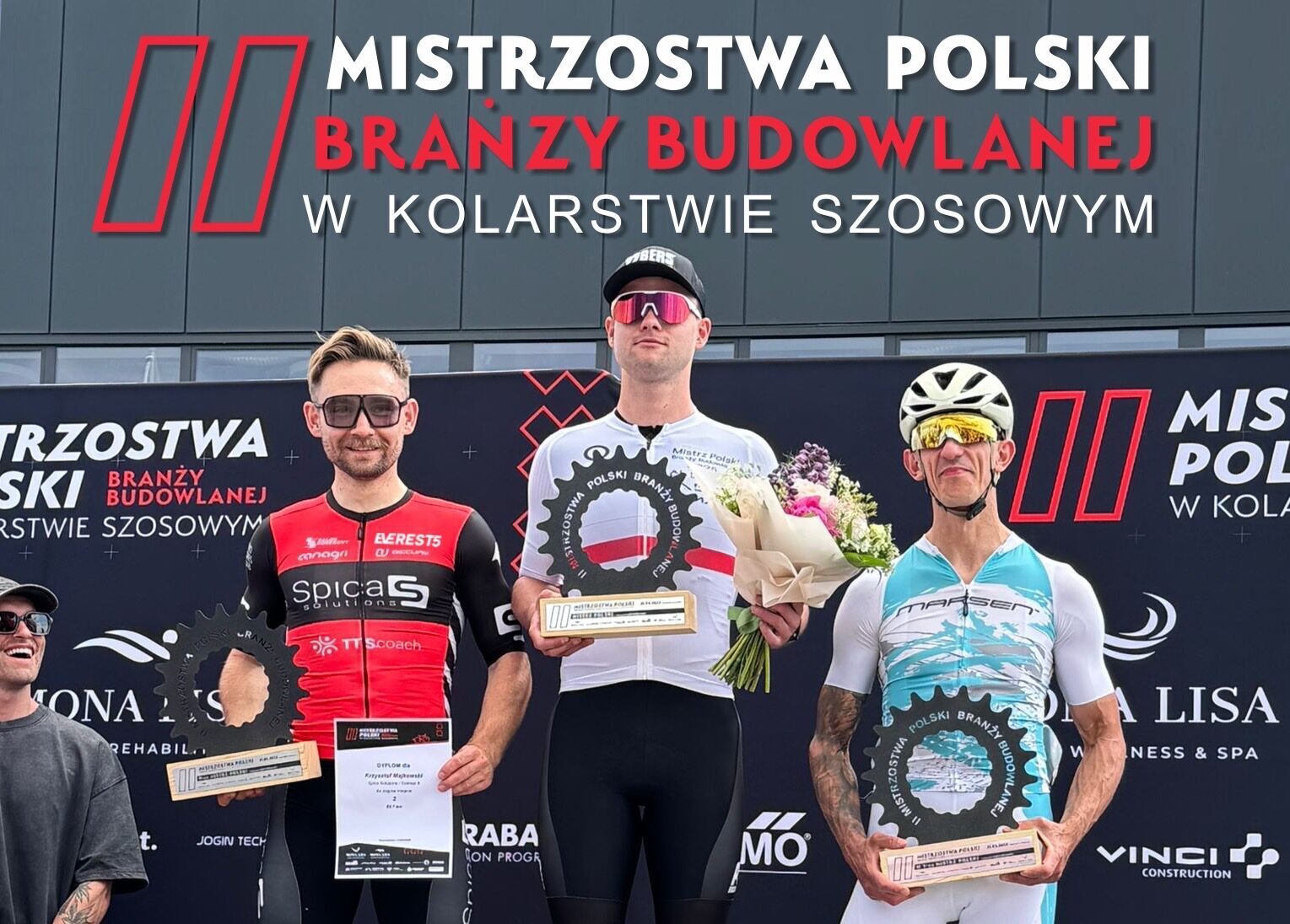 Krzysztof Majkowski na podium II Mistrzostw Polski Branży Budowlanej w kolarstwie szosowym!